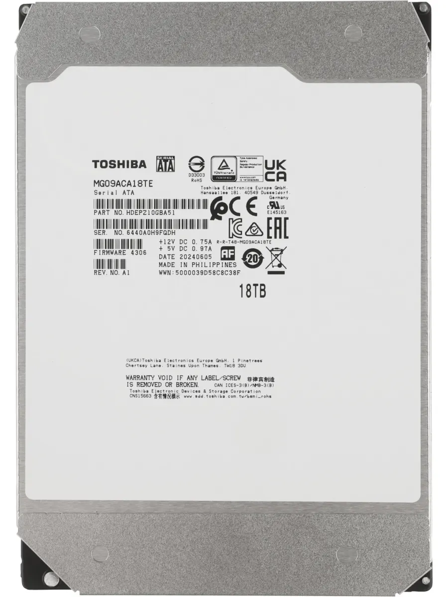 Жесткий диск 18TB SATA-III MG09ACA18TE Server Enterprise Cap