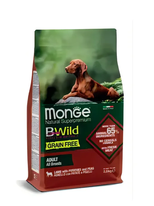 Сухой корм Monge (Монж) Bwild для собак, взрослые, ягненок, 2,5 кг, фото 2