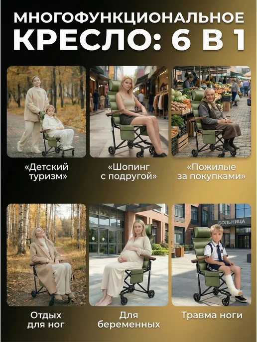 Инвалидная коляска складная кресло-каталка, зеленый, фото 2