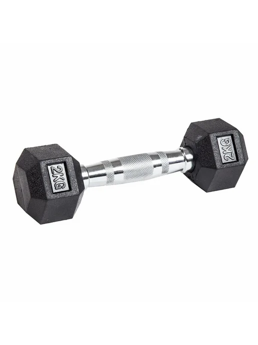 PROFI-FIT Гантель 2 кг гексагональная обрезиненная, 2 кг, фото 4