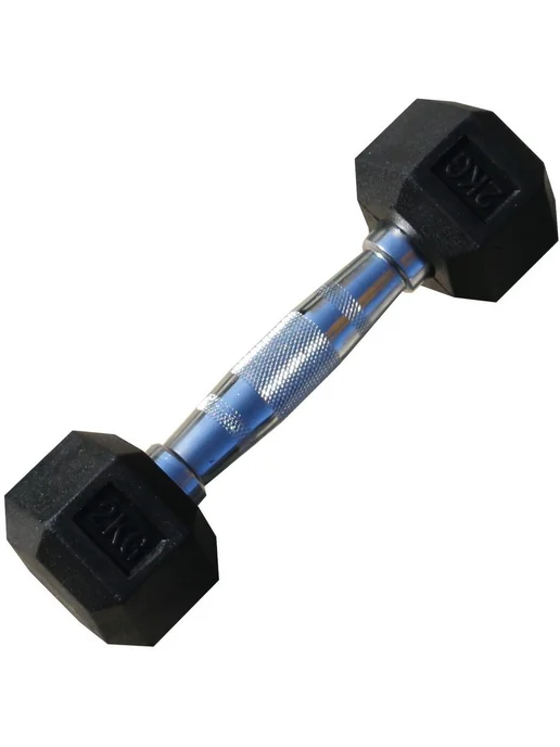 PROFI-FIT Гантель 2 кг гексагональная обрезиненная, 2 кг, фото 5