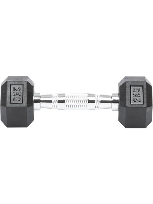 PROFI-FIT Гантель 2 кг гексагональная обрезиненная, 2 кг, фото 7