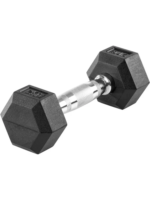 PROFI-FIT Гантель 2 кг гексагональная обрезиненная, 2 кг, фото 8