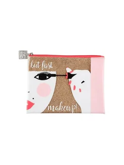 DEWAL BEAUTY Косметичка, серия Модница, золотистая 22х16,5х1,5см
