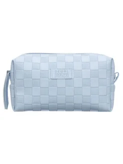 DEWAL BEAUTY Косметичка Шашки, голубая, 19,5х6х10 см