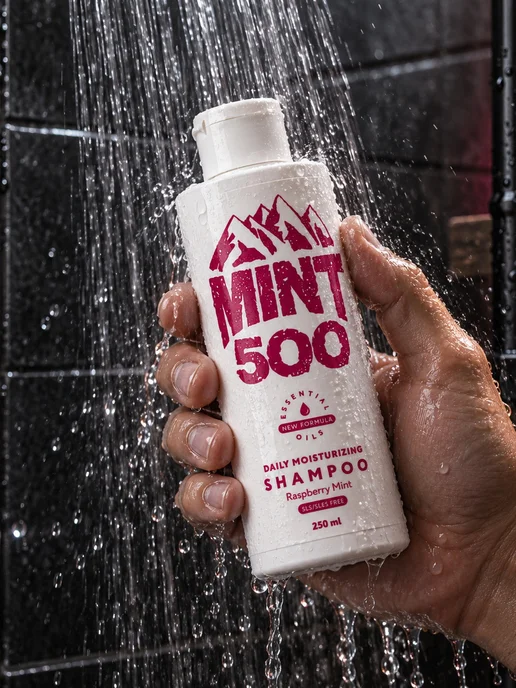 Mint500 Шампунь бессульфатный мужской с ментолом, аромат малины, зеленый, фото 7