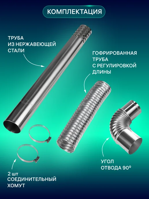 NORD Дымоход с удлинителем для газовых колонок GT, вариант, фото 2