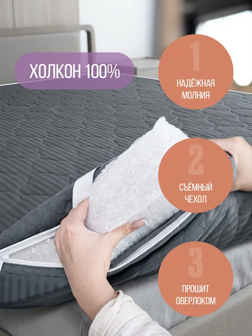 KUPI-VIP Матрас - топпер 160х200 на резинке, 130x200, в упаковке 2,6 кг, фото 2