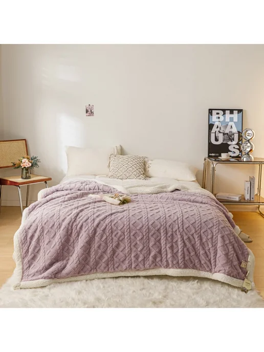 IKEA Покрывало 160х200 овчина зимнее тёплое практичное, 160x200, фото 5