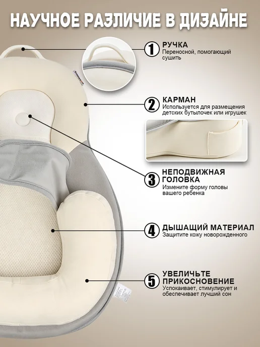 Dremysure кокон для новорожденного гнездышко, бежевый, фото 5