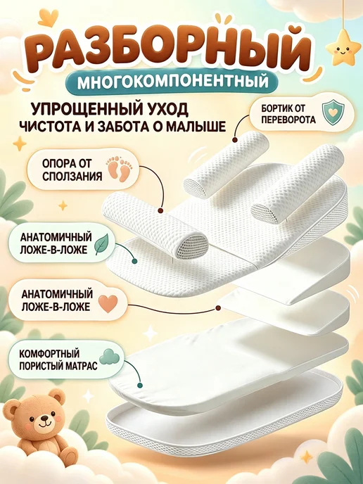 Dremysure кокон для новорожденного гнездышко, белый, фото 5