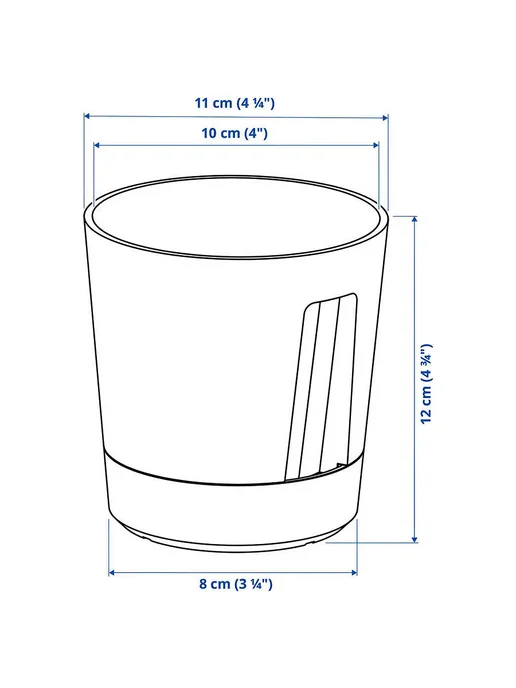 IKEA Горшок для растений VÅRDTRÄD, 11х12см, черное, 1шт, 1 шт, фото 6