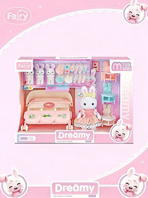 Игровой набор для девочки «Маленькие кролики», розовый, фото 6