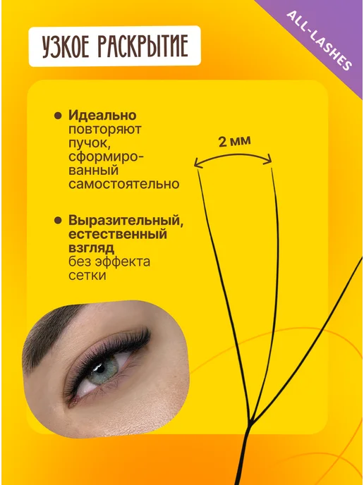 RILI Готовые пучки для наращивания ресниц W-3D MIX C 0.07 8-14мм, D, фото 2