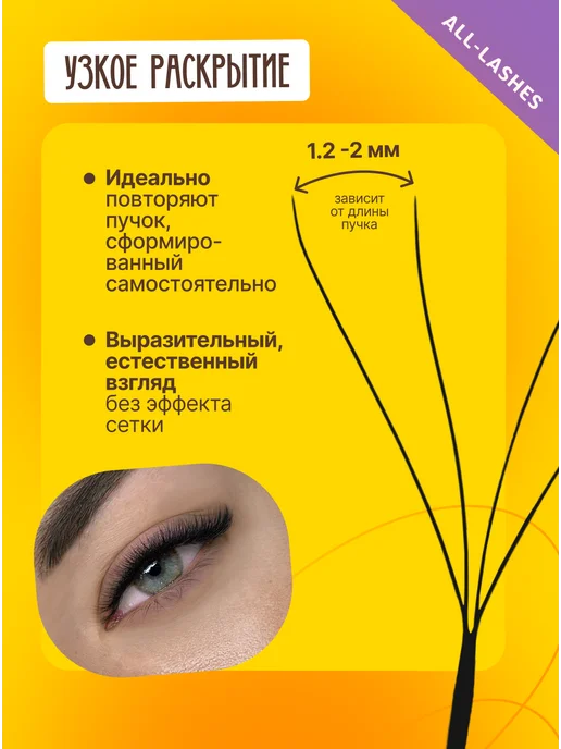 RILI Готовые пучки для наращивания ресниц 4D MIX D 0.07 8-14мм, вариант, фото 2