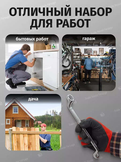 WMC Tools Набор ключей накидных, 8 предметов, серый, фото 4