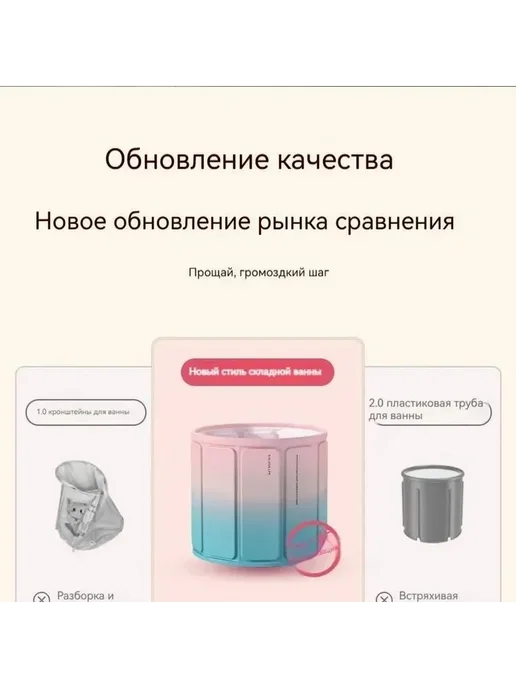 Купель 300 л диаметр 75 см Голуб роз, 300 л, фото 6