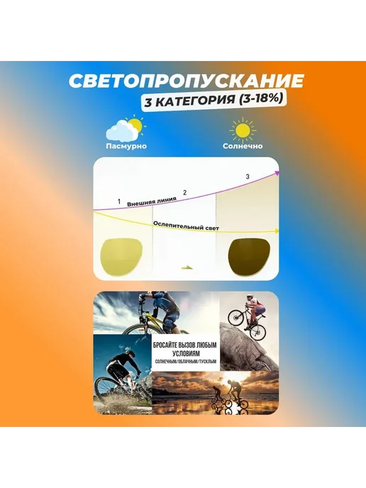 Спортивные очки для активного отдыха, синий, фото 7