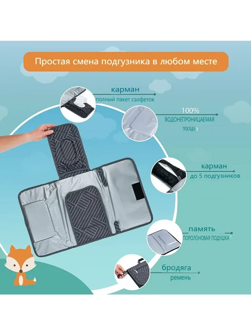 Пеленальная доска Волокно Облака H336, вариант, фото 7