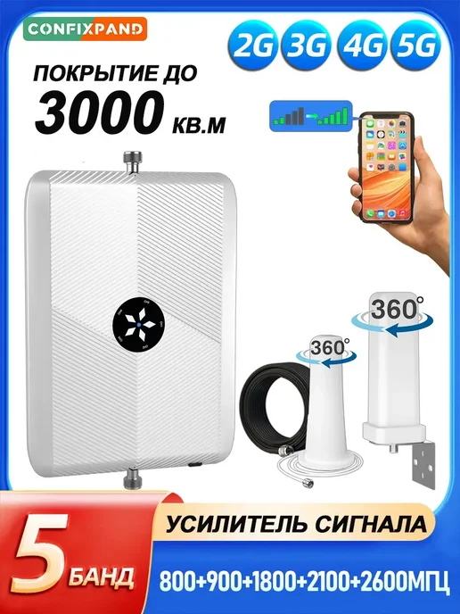 CONFIXPAND 5G усилитель сотовой связи и интернета для дома GSM комплект, 5 г