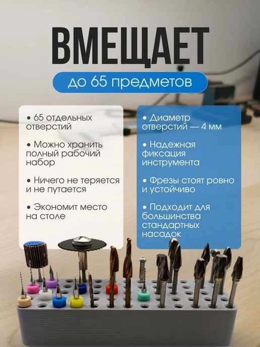 органайзер вращающийся настольный для хранения отверток, серый, фото 3