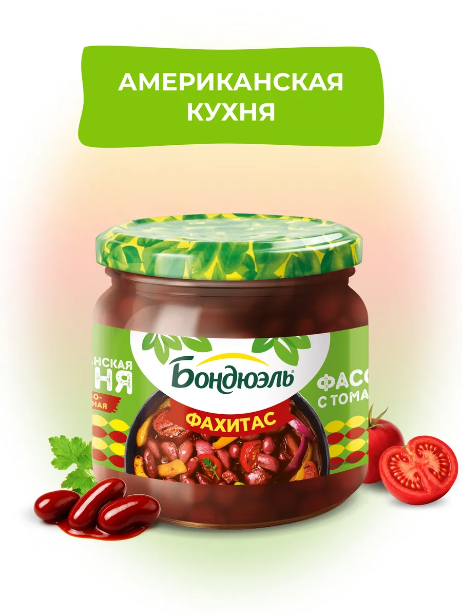 Фасоль красная в соусе с томатами Фахитас, 360 г