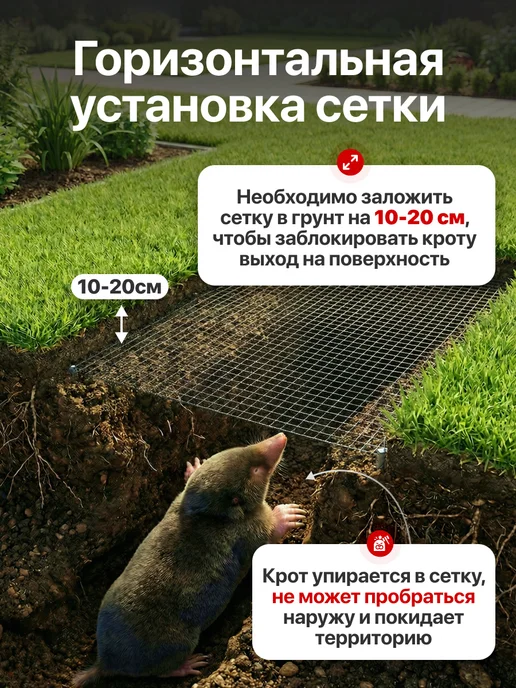 Сетка от кротов 1*10м, вариант, фото 3