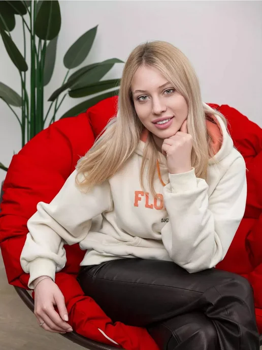 M-Group Кресло ПАПАСАН пружинка с ротангом чёрное, бежевая, красный, коричневый, фото 4