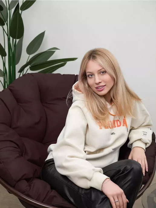 M-Group Кресло ПАПАСАН без ротанга коричневое, бордовая, коричневый, фото 3
