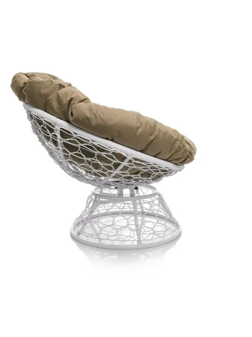M-Group Кресло ПАПАСАН пружинка с ротангом белое, бежевая, белый, фото 6