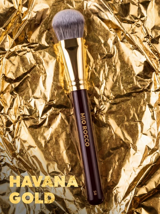 MiO ROCCO Кисть для макияжа, для тональной основы S8 Havana Gold, золотой, фото 7
