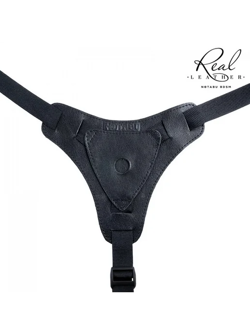 Notabu Bdsm Кожаные страпон-трусики со штырьком Real Leather (размер M), черный, фото 2