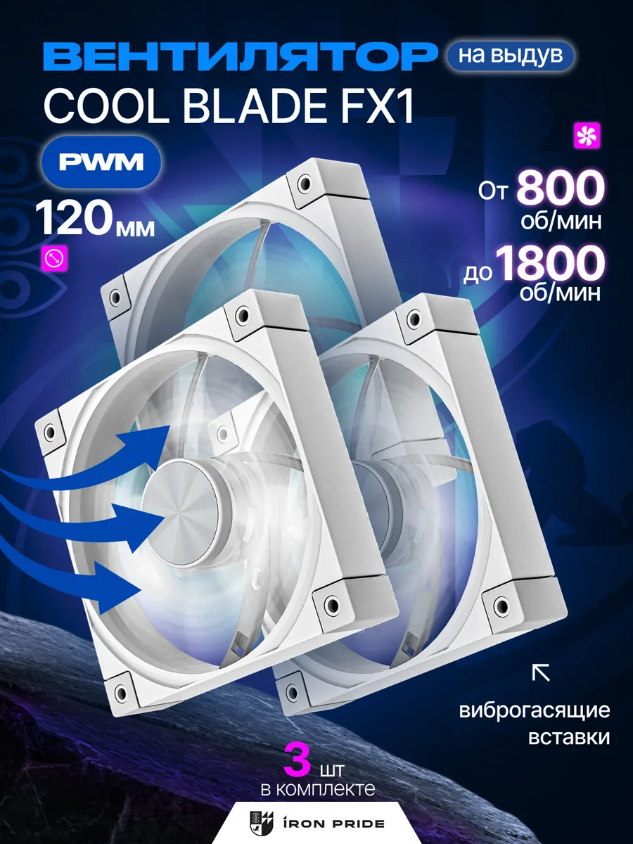 Комплект вентиляторов Cool Blade FX1 White 120мм PWM (3шт)