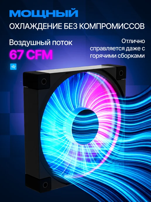 IRON PRIDE Комплект вентиляторов Cool Blade FX3Black 120мм ARGB+PWM 3шт, 3 шт, фото 5