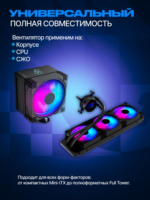 IRON PRIDE Комплект вентиляторов Cool Blade FX3Black 120мм ARGB+PWM 3шт, 3 шт, фото 7