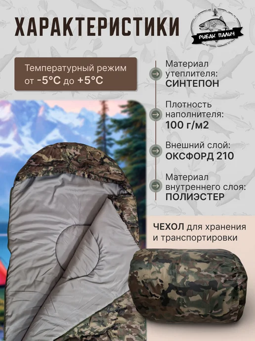 Рыбак Палыч Спальный мешок 3в1 210см*70см, вариант, фото 3