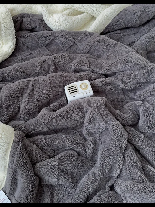 IKEA Плед 200х220 на кровать и диван теплый зимний пушистый, 200x220, фото 8