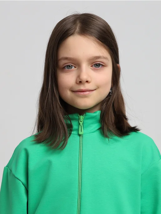 Ma-mi-kon kids Спортивный костюм детский без начеса на молнии, зеленый, фото 8