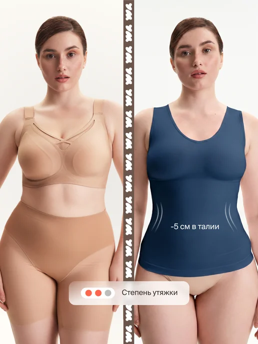 WAISTLINE Майка с глубоким вырезом, синий, фото 2