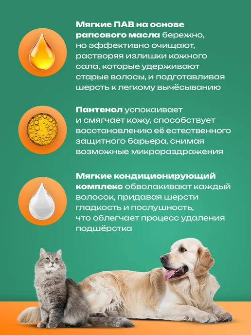 PETPOWER Шампунь экспресс линька для длинношерстных собак и кошек, 500 мл, фото 5