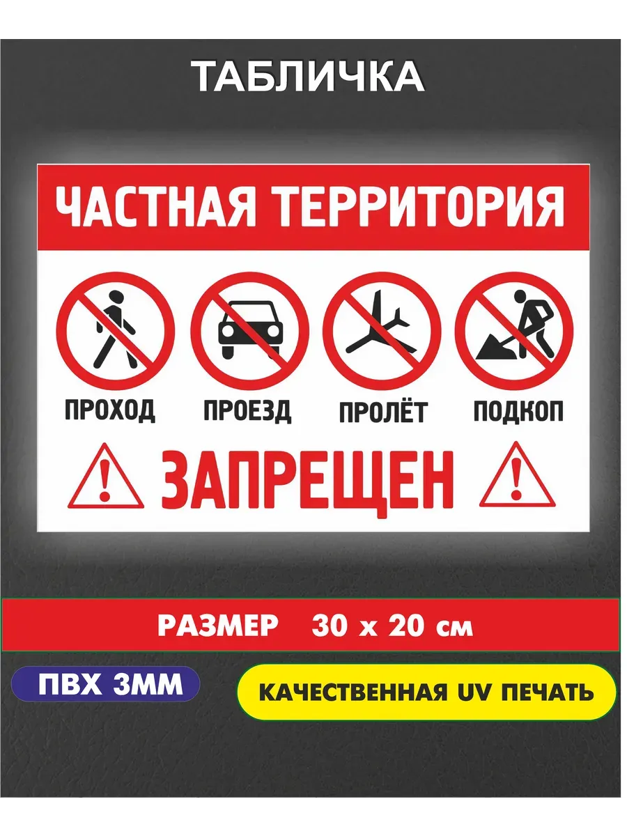 Табличка "частная территория"