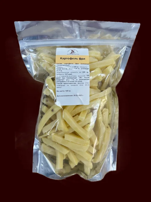 Макс&Настя Картофель фри замороженный (дольки) 500г, 500 г