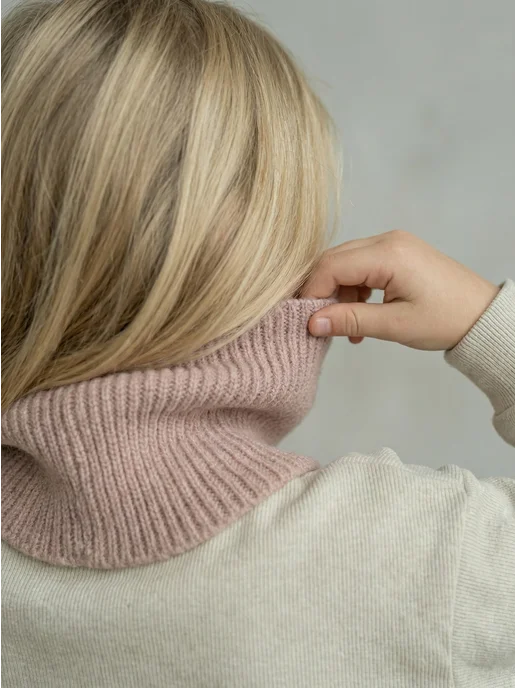 EseniyaStyle Снуд детский для девочки осень вязаный весна, розовый, фото 8