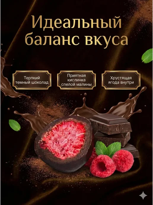 ABCNUTS Малина «NATURAL» в темной шоколадной глазури 100 гр, 2 кг, фото 2
