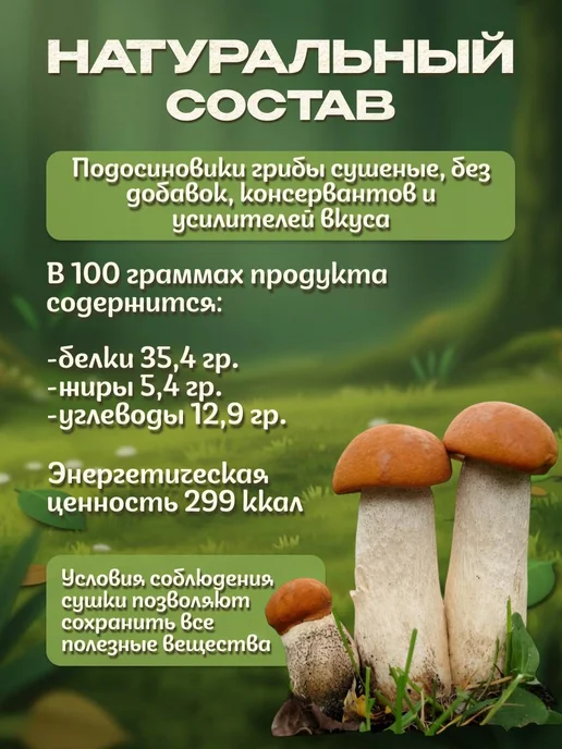 Лесная фея Белые грибы и подосиновики сушеные 100 г (набор), 100 г, фото 3