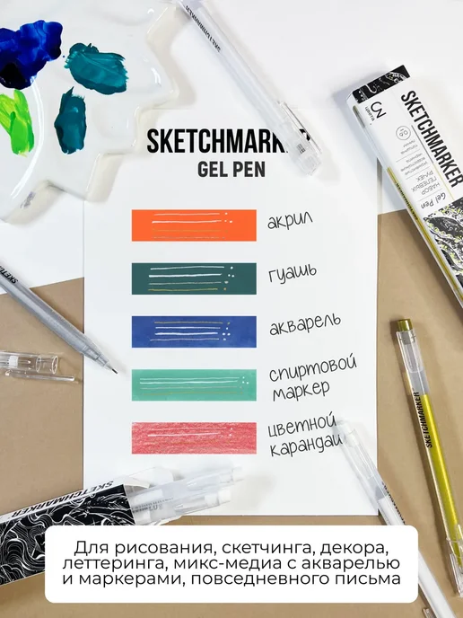 SKETCHMARKER Гелевые ручки цветные набор 3шт, 3 шт, фото 8