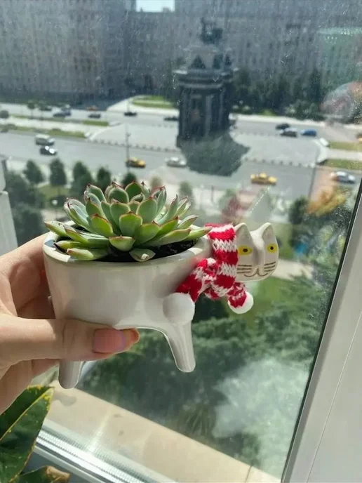 Горшок для цветов керамический Белый 1 шт, 1 шт, фото 6
