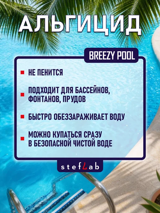 BREEZY POOL Альгицид для бассейна 1 литр, 1 л, фото 2