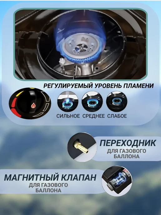 SheiDiHome Газовая плита туристическая горелка, черный, фото 4