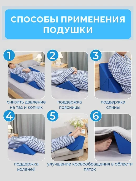 Подушка-призма противопролежневая, Синий Призм, синий, фото 5